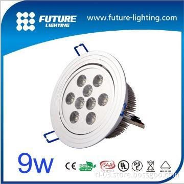 indoor lighting for hotal 9W high power LED down light /celing light